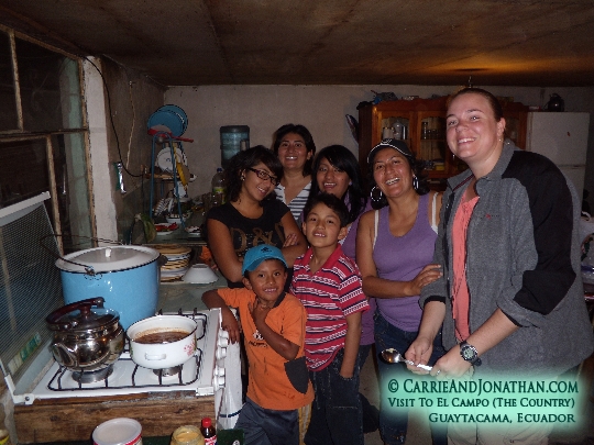 Carrie and Jonathan in Guaytacama, Ecuador Carrie and Jonathan with Maribel's family in Guaytacama
