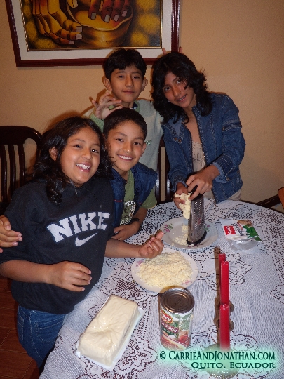 making pizza in Quito, Ecuador