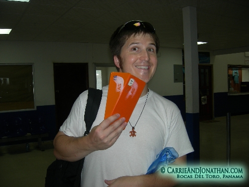 leaving Bocas Del Toro - boarding passes