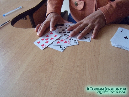 Playing Cuarenta in Quito, Ecuador